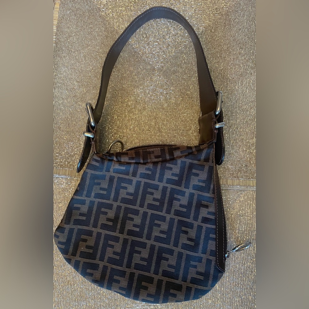 Fendi Oyster Bag (Small Hobo) Dark Brown - Authentic